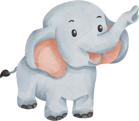 cute elephant watercolor